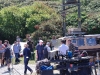 Ian McNeice, Joe Absolom and the crew getting ready for a take